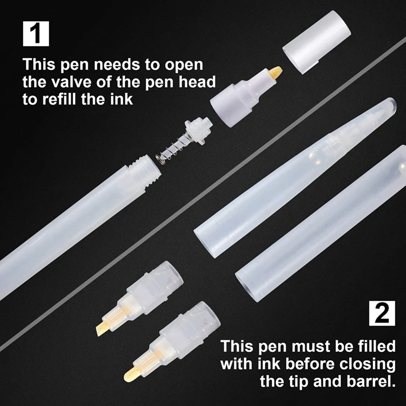 20 шт., многоразовые ручки для рисования, пустая ручка, стержень, маркеры для краски, многоразовый пустой акриловый маркер для художественных принадлежностей