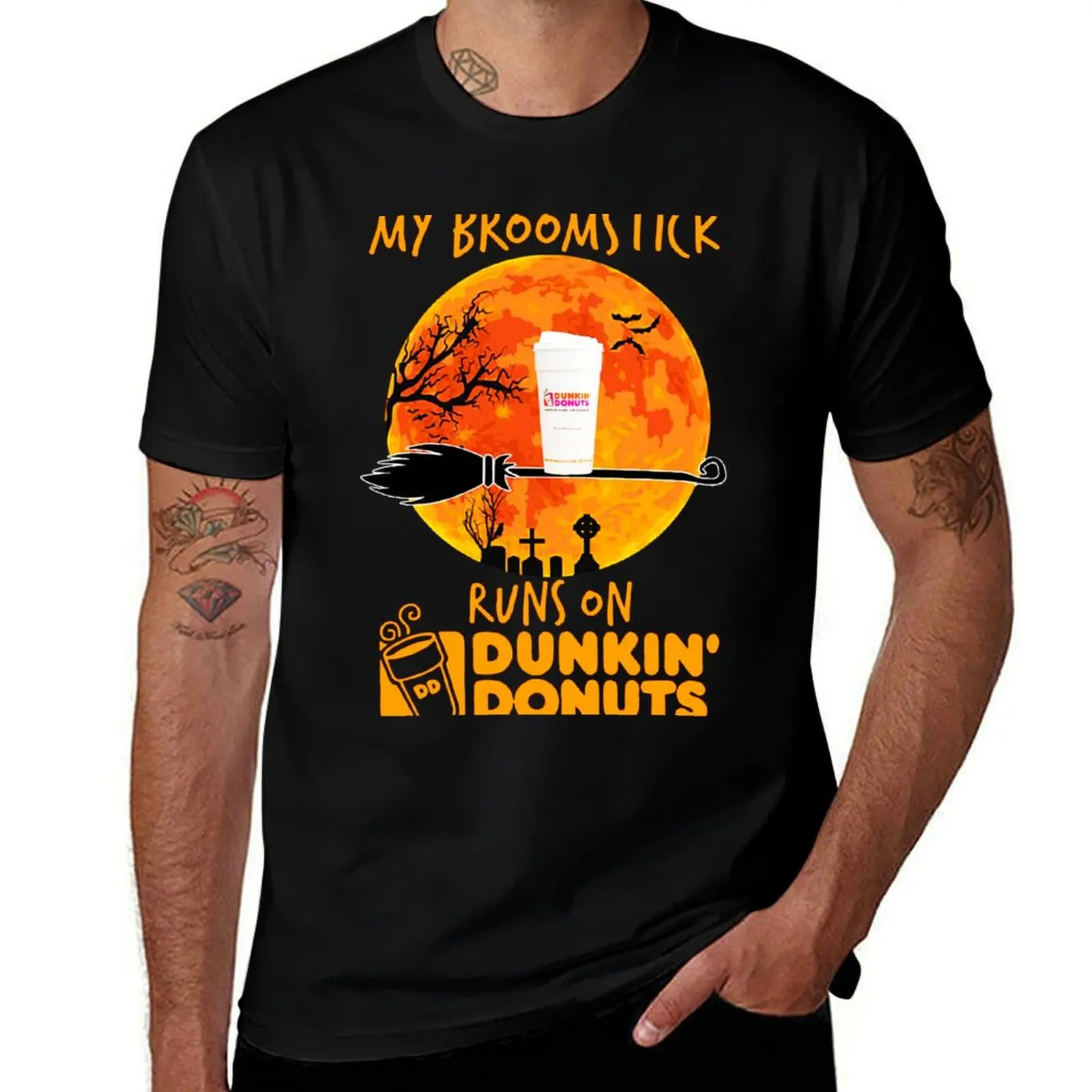 

My Broomstick Runs On Dunkin amp rsquo Donuts Gift For Men and Women, Gift Halloween Day, Thanksgiving, Christmas Day T-Shirt