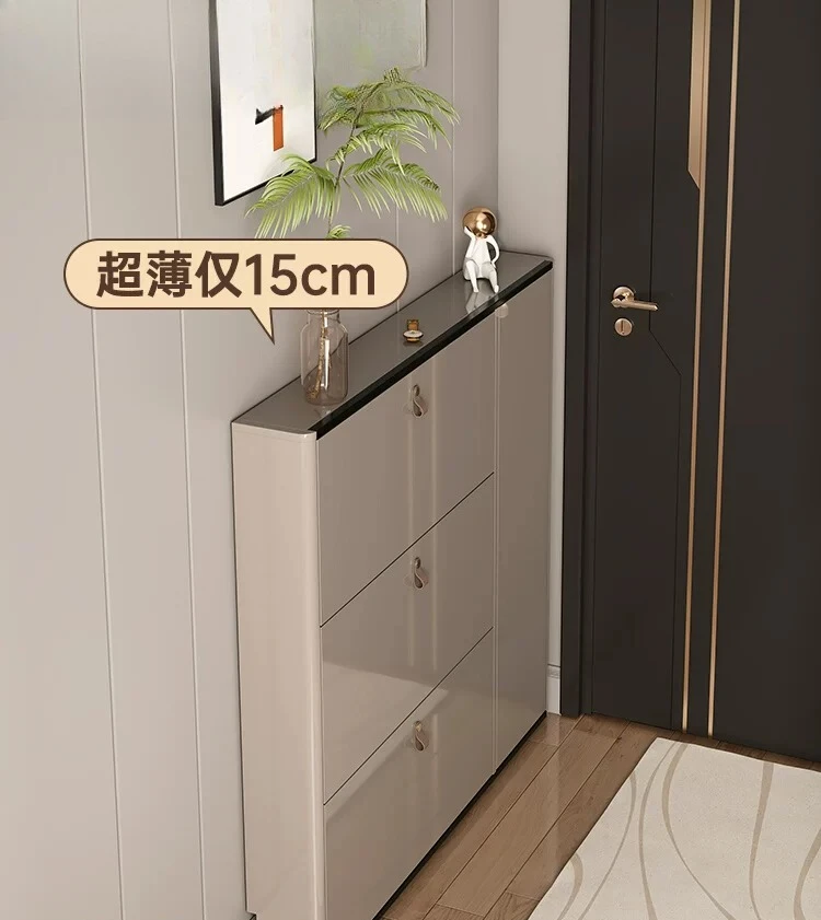 Light luxury shoe cabinet, ultra-thin 15cm storage porch cabinet at the door of the home, modern simple home tipping bucket