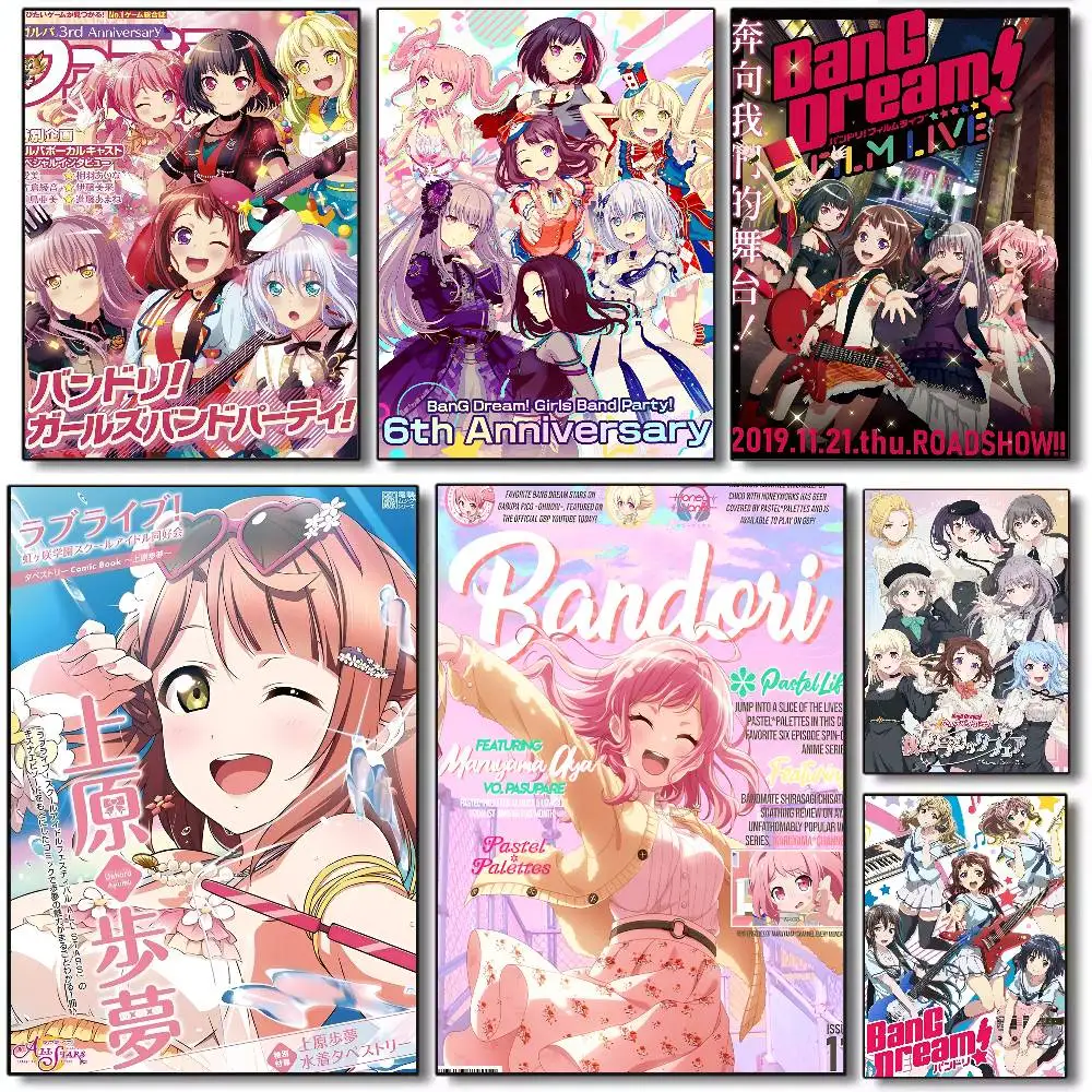 BanG Dream It`s MyGO Cartoon Tapestry poster art HD canvas advanced aesthetic Printing Paper Wall Art for Living Room Home Decor