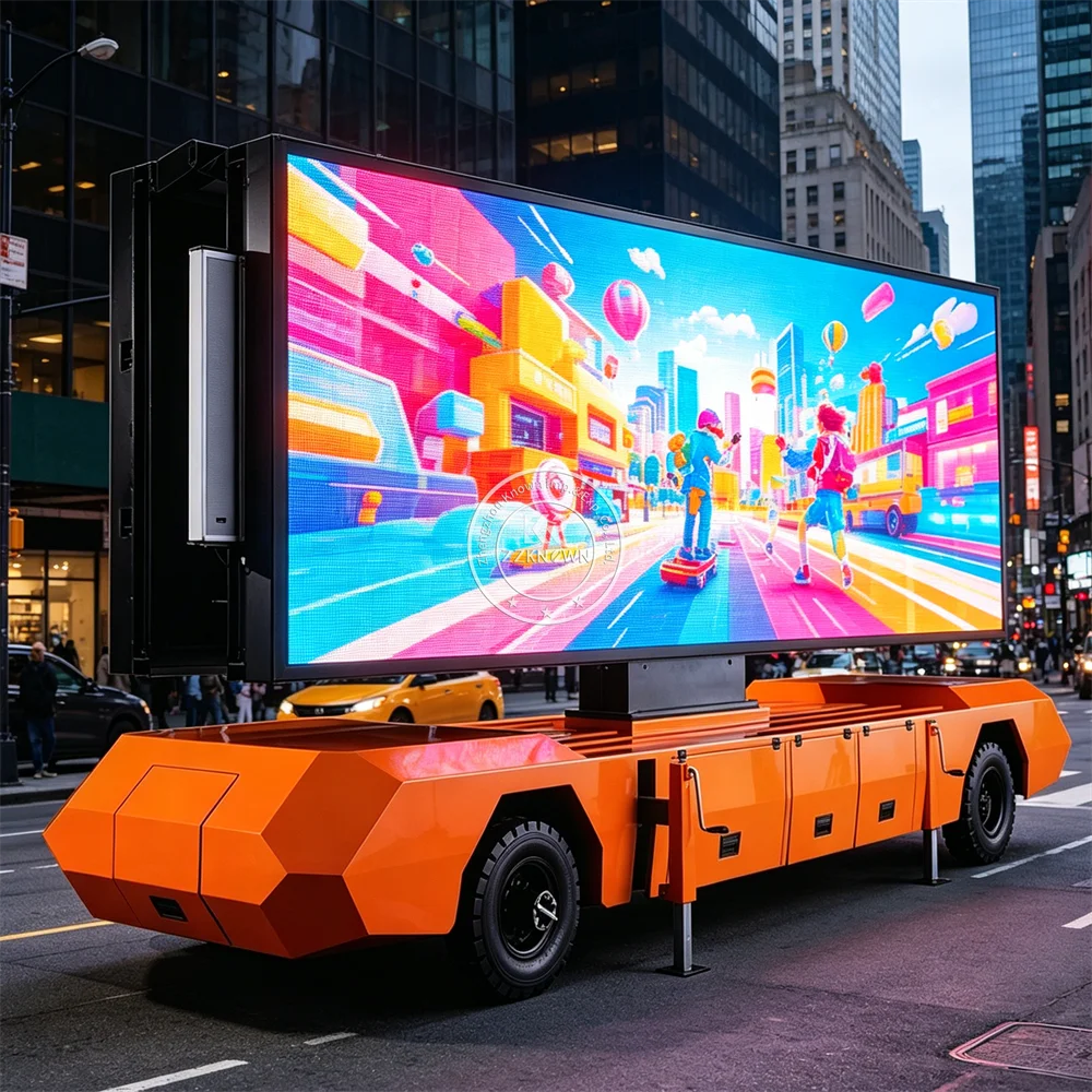 Solar LED Advertising Trailer Mobile Digital Billboard Screen Trailer For Night Time Outdoor Lighting And Promotion Use