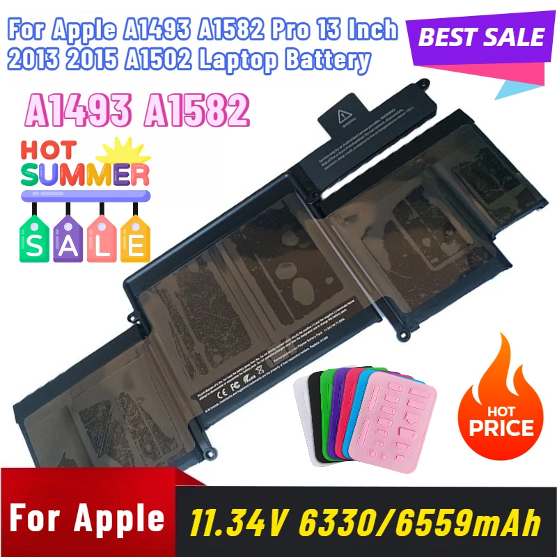 

11.34V 6330/6559mAh for Apple A1493 A1582 Pro 13 Inch 2013 2015 A1502 Laptop Battery