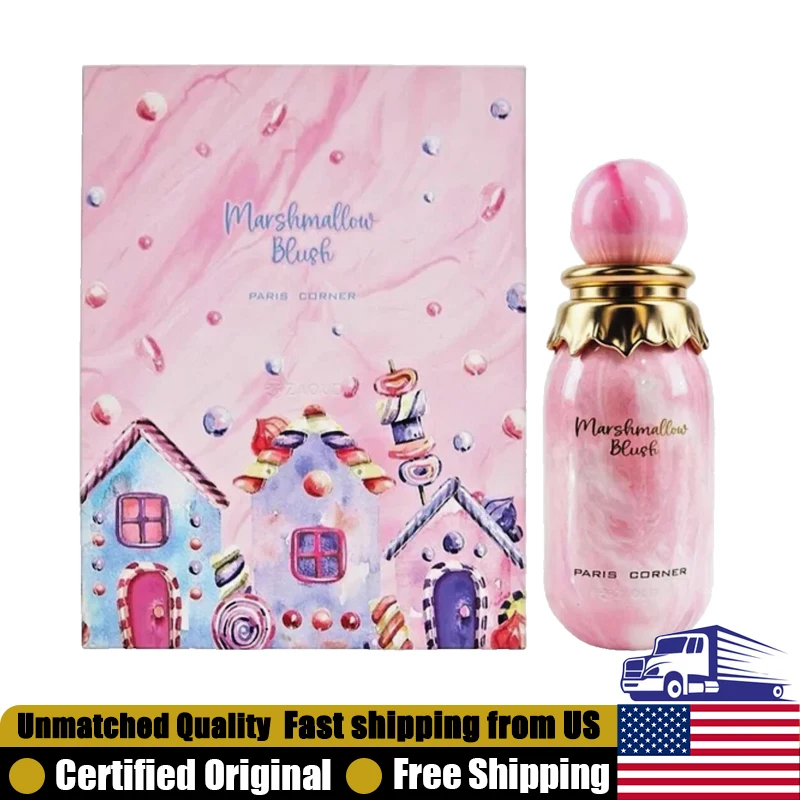 

Paris Corner Marshmallow Blush Eau de Parfum Spray 3.4 Oz Lasting Sweet Gourmand Unisex Cologne 100 ML Premium Arabian Perfumes