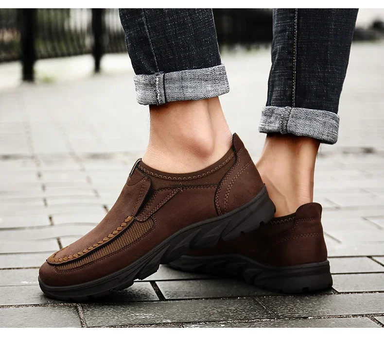 

Comfortable Flat Handmade Retro Leisure Loafers Men Casual Shoes Breathable Loafers Sneakers 2025 New Fashion