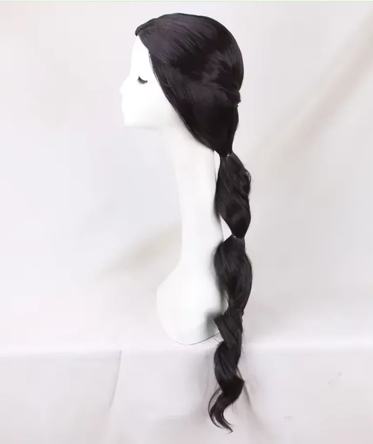 Długie Czarne Peruki Anime Aladdin do Cosplayu, Kostiumy Anime, Peruki Księżniczki Pustyni, Peruki Damskie na Imprezy Kostiumowe i Halloween