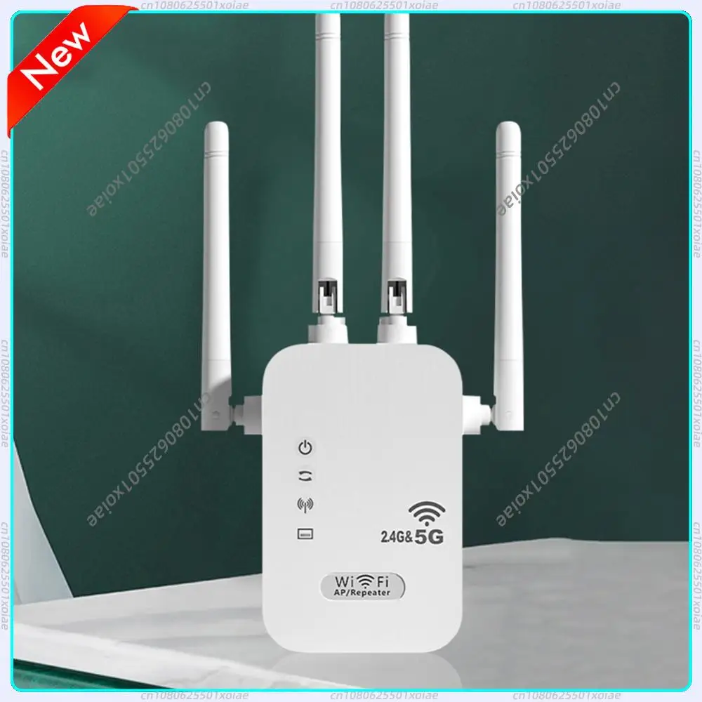 

Беспроводной Wi-Fi репитер 1200 Мбит/с, 4 антенны, двухдиапазонный (2,4 ГГц/5 ГГц), усилитель сигнала Wi-Fi, расширитель сети для дома и небольшого офиса