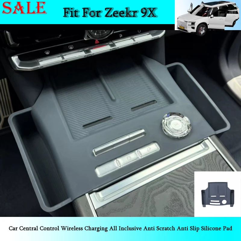 Fit for Zeekr 9X 2026 Car Central Control Wireless Charging All Inclusive Anti Scratch Anti Slip Silicone Pad Car Interior Parts