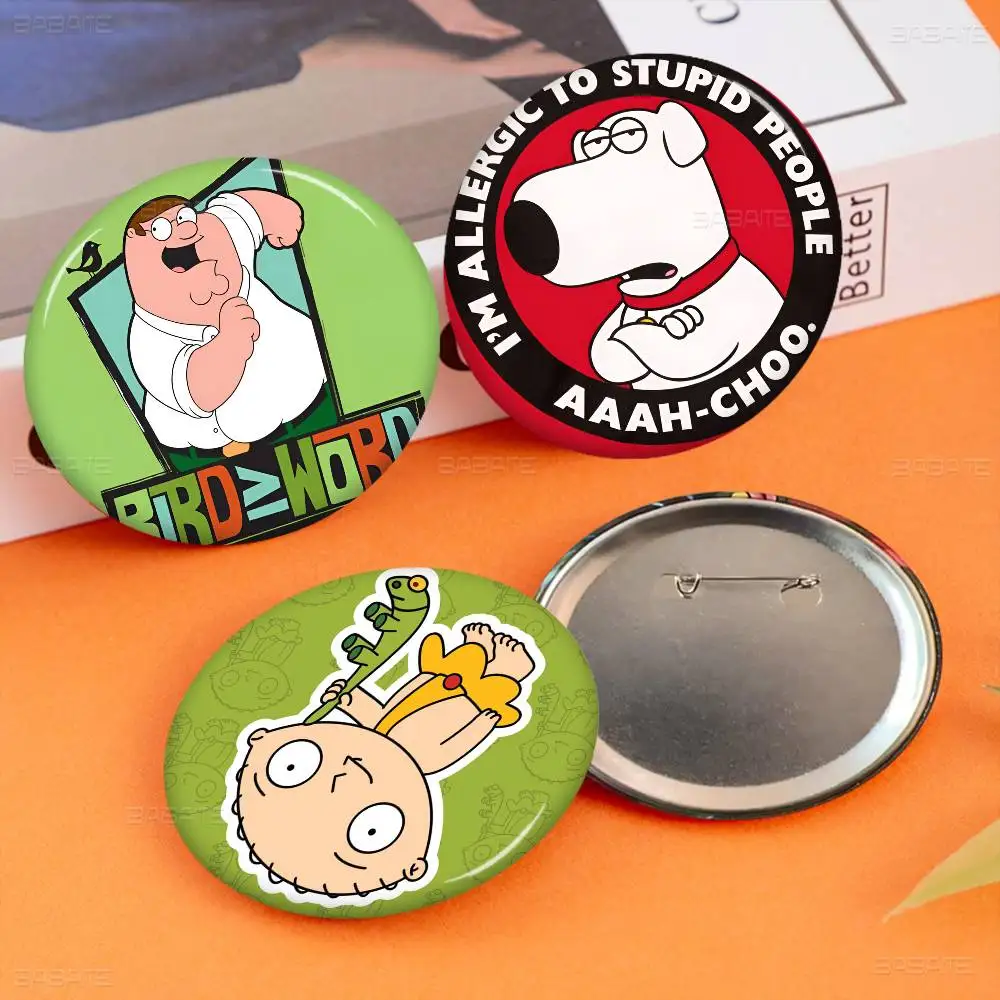 Stewie Griffin Photo Brooches Creative Round Badge Gifts Pins 32/44/58mm