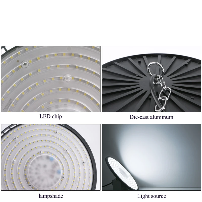 200W UFO LED High Bay Light AC220V Aluminum Led Workshop High Brightness IP65 Market Warehouses Workshop Garage Lamp