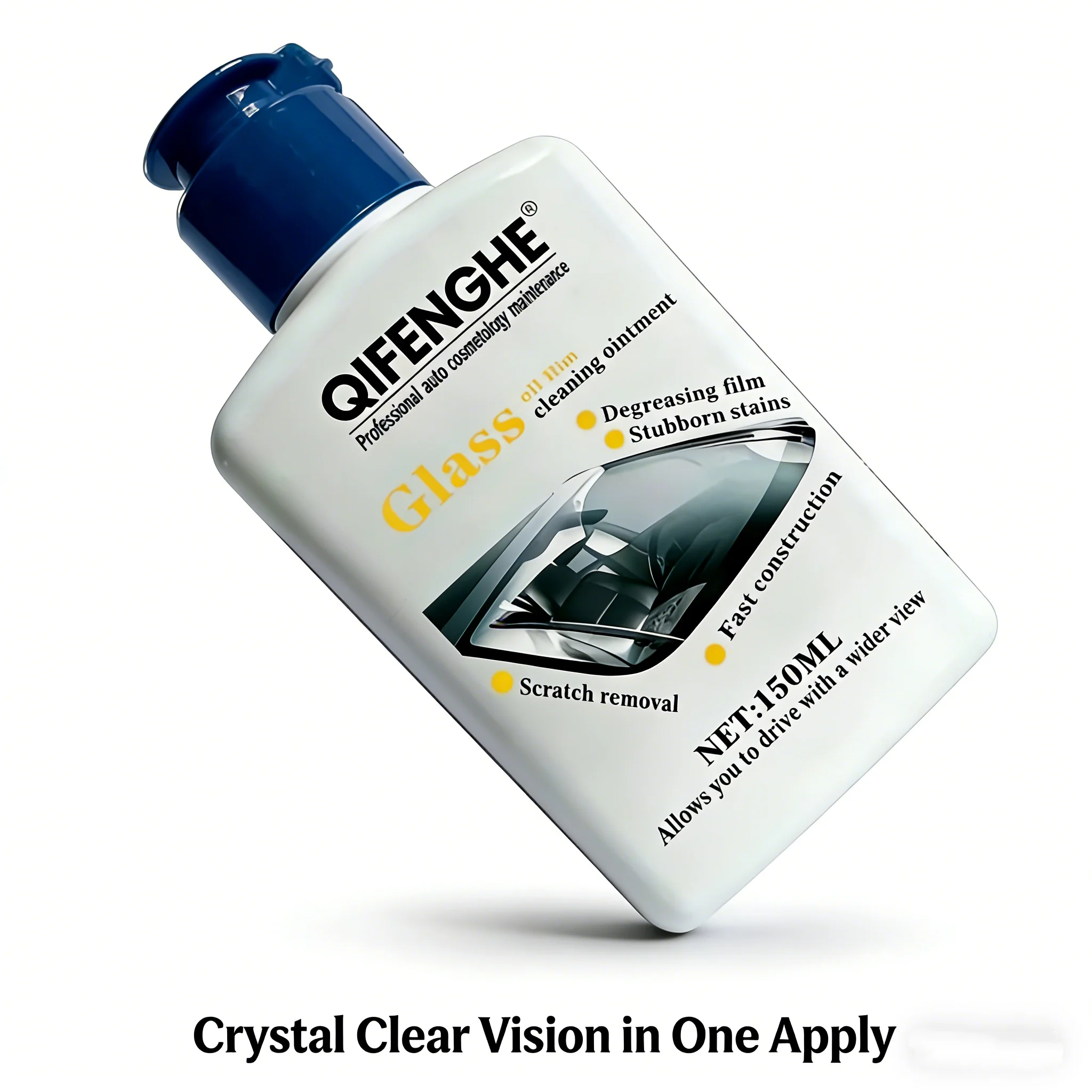 Car Glass Oil Film Remover 150ml Windshield Cleaner Glass Polishing Paste With Free Sponge