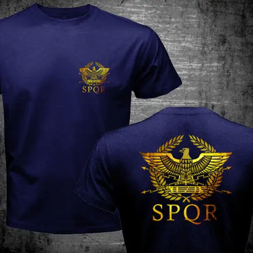 New SPQR Roman Rome Senate Military Faction Eagle Logo Men T-shirt Short Sleeve Casual Cotton O-Neck Summer TShirts