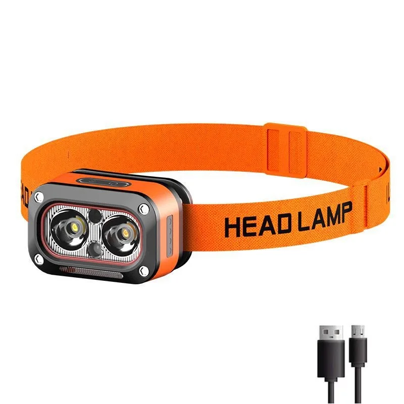 Rechargeable Induction LED Headlamp 2*XPG 3 Light Source Headlight Outdoor Night Run Camping Fishing Head Lamps with Sensor