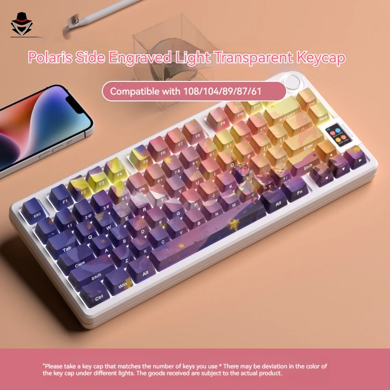 Spion Original Nordstern Keycap pbt Original Fabrik fünfseitige thermische Sublimation Handwerk maßge schneiderte transparente Keycap