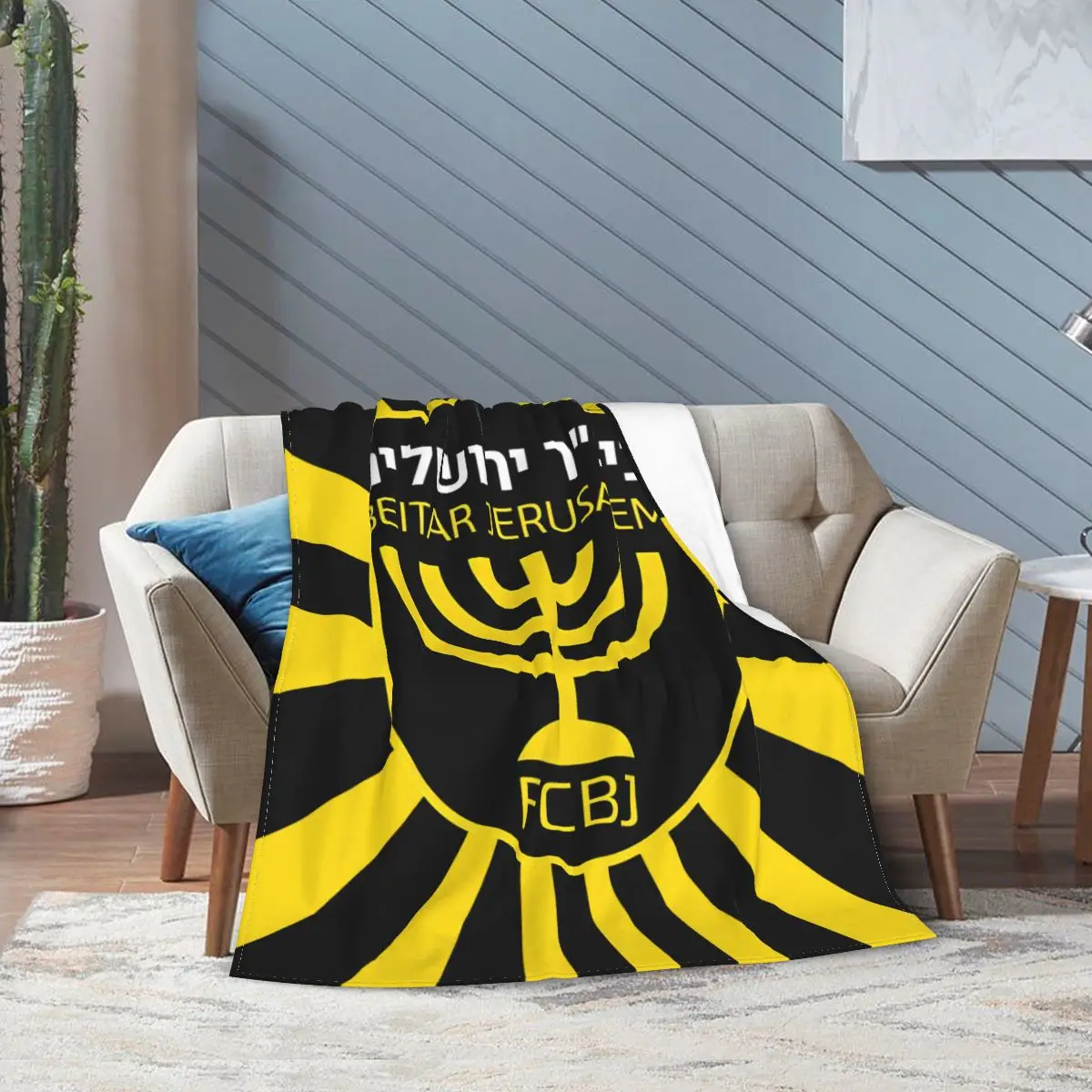 Israel FCBJ Beitar Jerusalem Flannel Throw Blanket Warm Bed Blanket for Travelling Camping Living Room Sofa Bedroom Decor Gifts