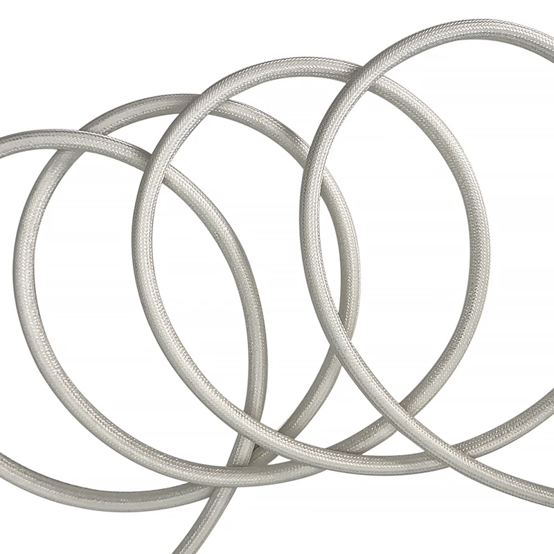 7000V ID 2~12mm 200 Deg.C Insulating Braided Fiberglass Sleeve High Temperature Glass Fiber Tube protector cable sleeving