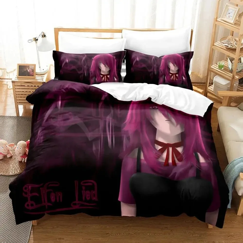 

Anime Elfen Lied Comfortable Duvet Quilt Cover Pillowcase Bedding Set Children Bedroom Decoration Home Textile