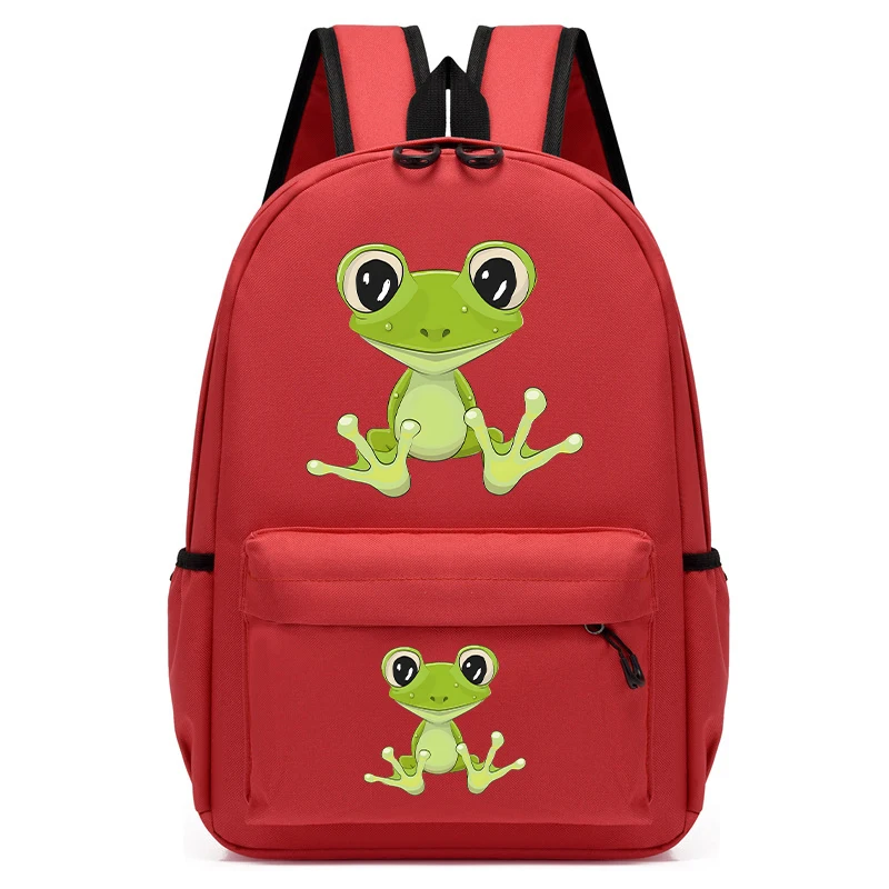 Escola do jardim de infância mochila saco dos desenhos animados sapo impressão meninos meninas mochila crianças satchels kawaii bookbag infantil escolar