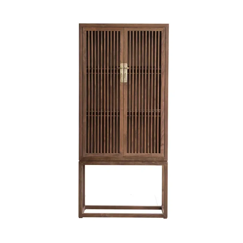 

New Chinese black walnut tea cabinet All solid wood storage tea cabinet Zen furniture