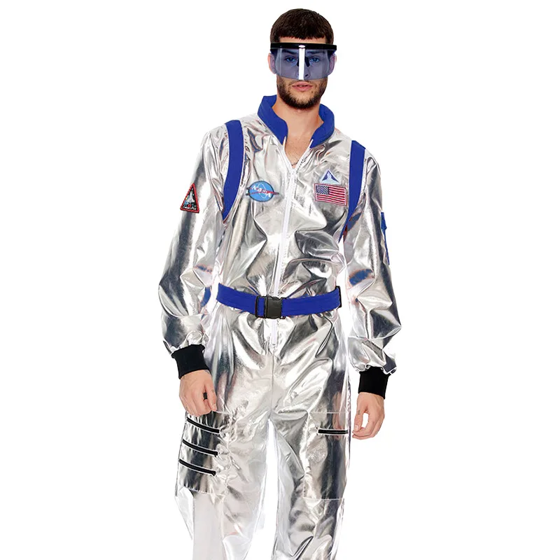 Roupas espaciais Spacesuit Silver Onesie Cos Roupas Roupas de astronauta