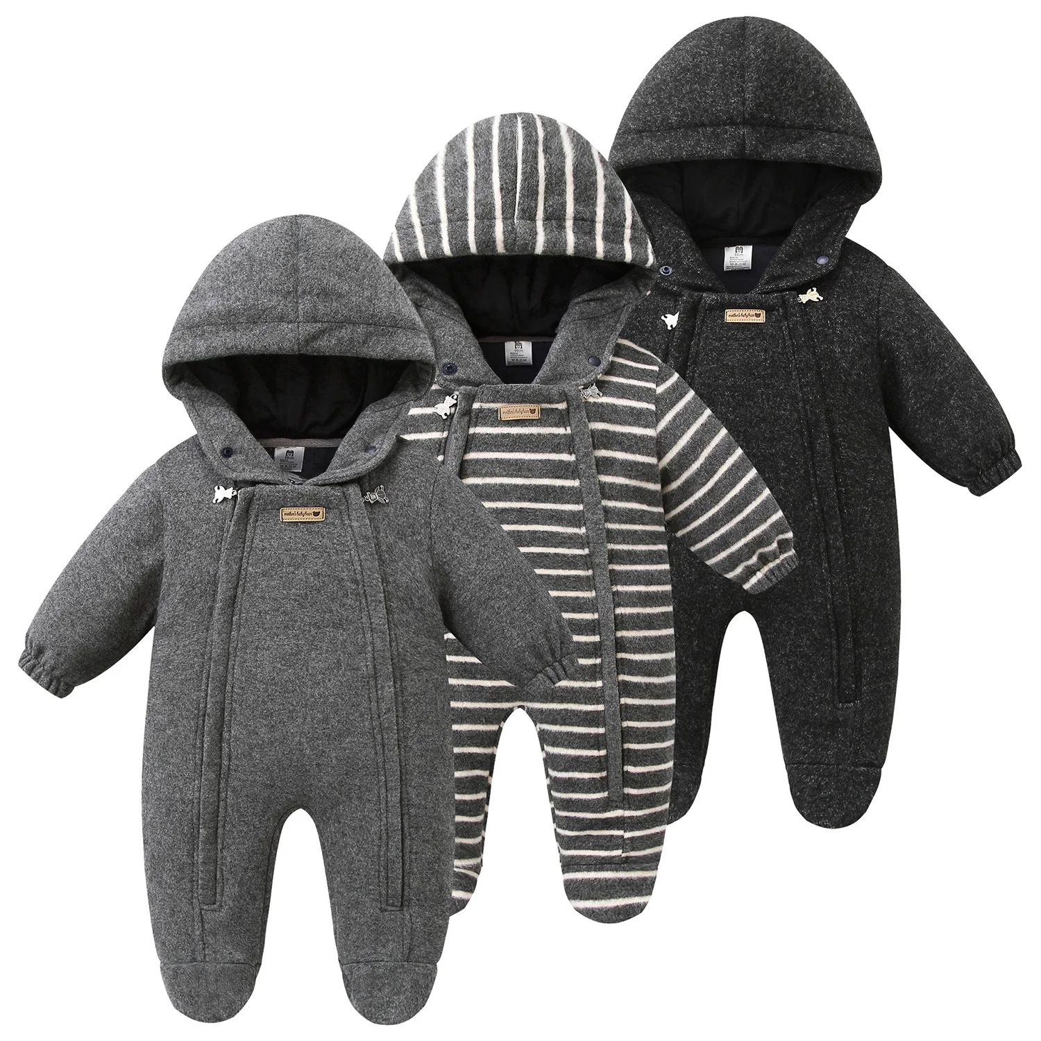 Ircomll Baby-Overall für Jungen, Composite Plus, samtartig, dünn, Kinderkleidung, Mantel, Säuglingsoberbekleidung, Neugeborenen-Strampler – Detail 2