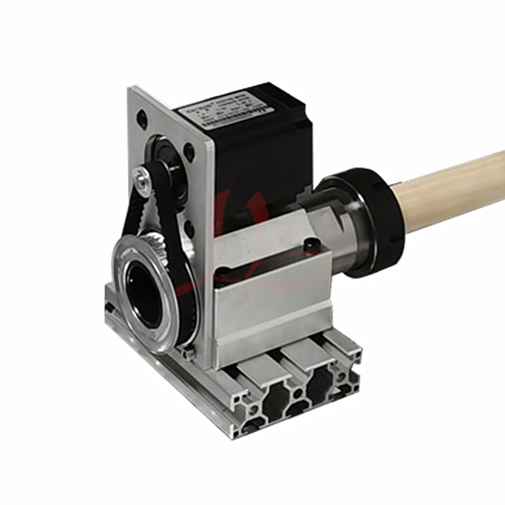 Center Height 64mm Rotary Axis A axis With Chuck For Diy CNC Router Wood Milling Machine