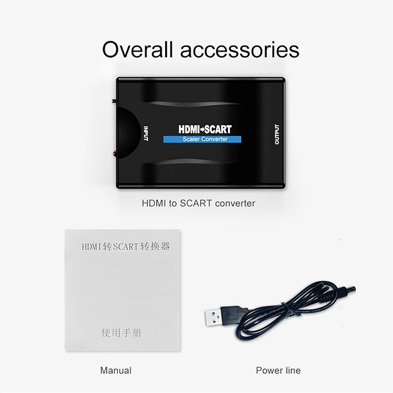 SCART / BNC to HDMI Converter Video Audio Adapter with SCART/HD Switch PAL/NTSC Video Scaler SCART to HDMI Digital Converter