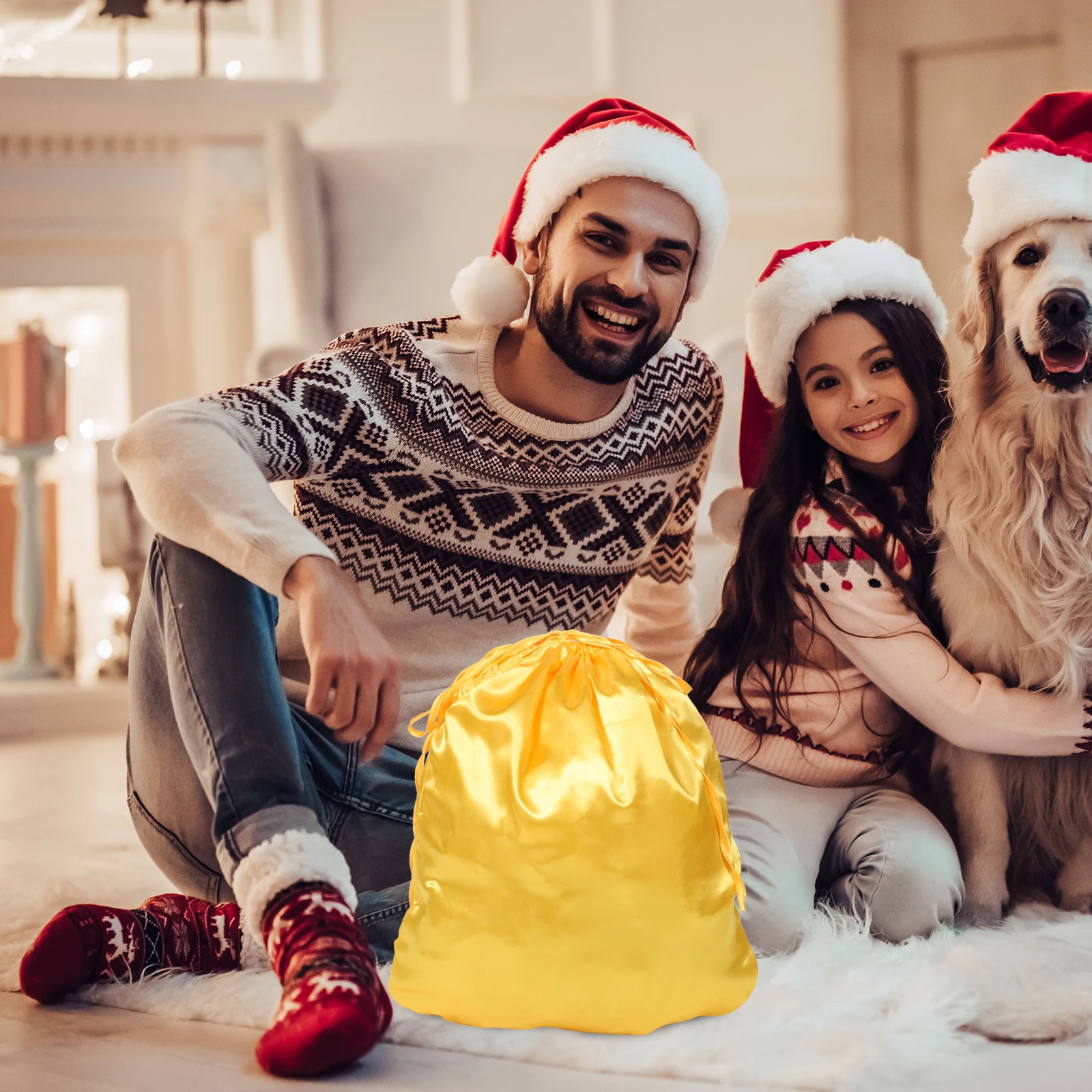 

Large Christmas Gift Bag Santa Claus Drawstring Pouch for Xmas Party Favors and Candy Storage Large Gift Bag Party Favor Bags