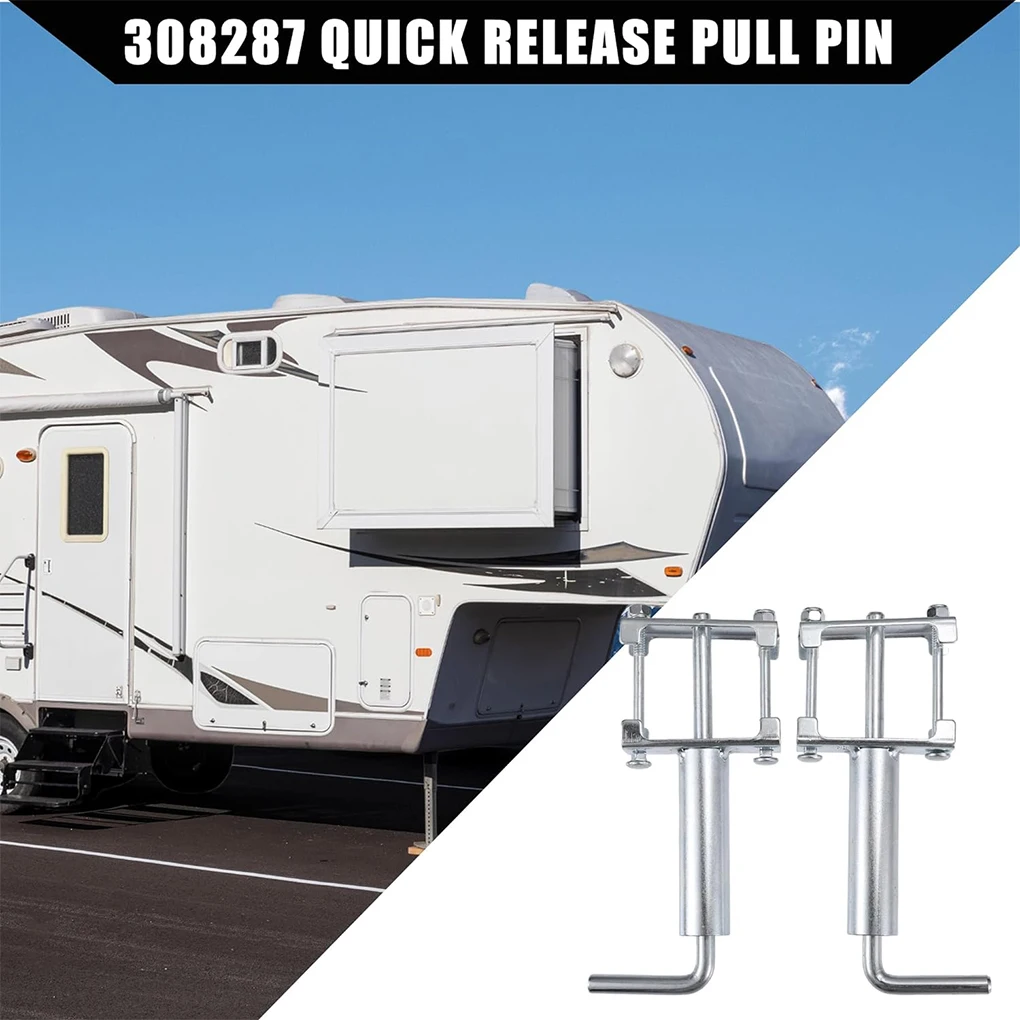 2x Silver 308287 Quick Release Pull Pin Pull Pin For Camper Durable Metal For Fifth Wheel Landing