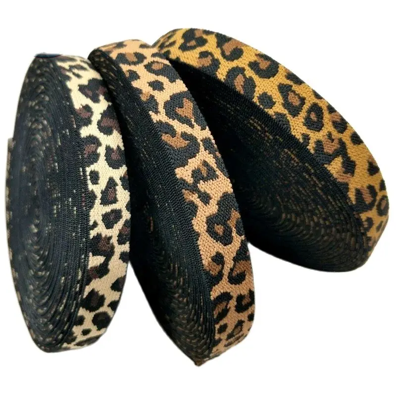 HL Hot Sale 15MM Wide 5m Leopard Pattern Versatile Elastic Band DIY Headband Clothing Sewing Accessories