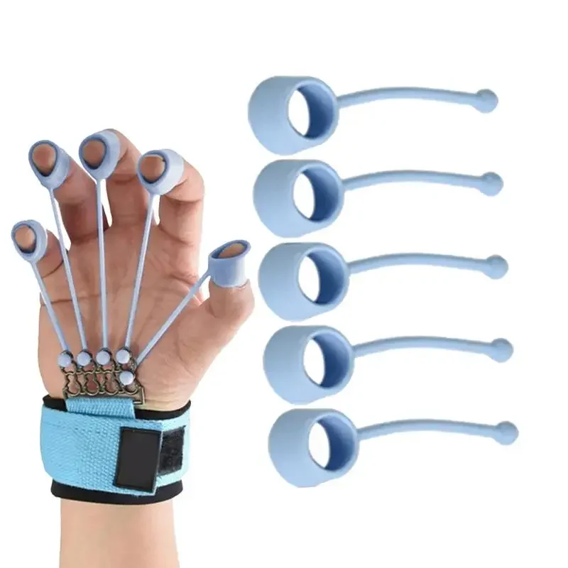 

5Pcs Finger Strengthener Elastic Silicone Finger Exerciser Hand Strengthener Forearm Wrist Exerciser Resistance Band Fitness