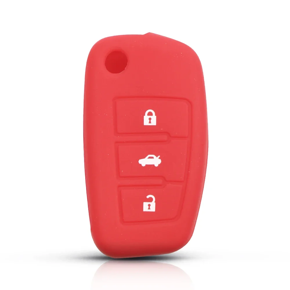 Dandkey 3 Buttons Car Silicone Key Cover Styling Case Cover Fob Shell For Audi A1 A3 Q3 Q7 R8 A6L TT Key Case Four Car Styling