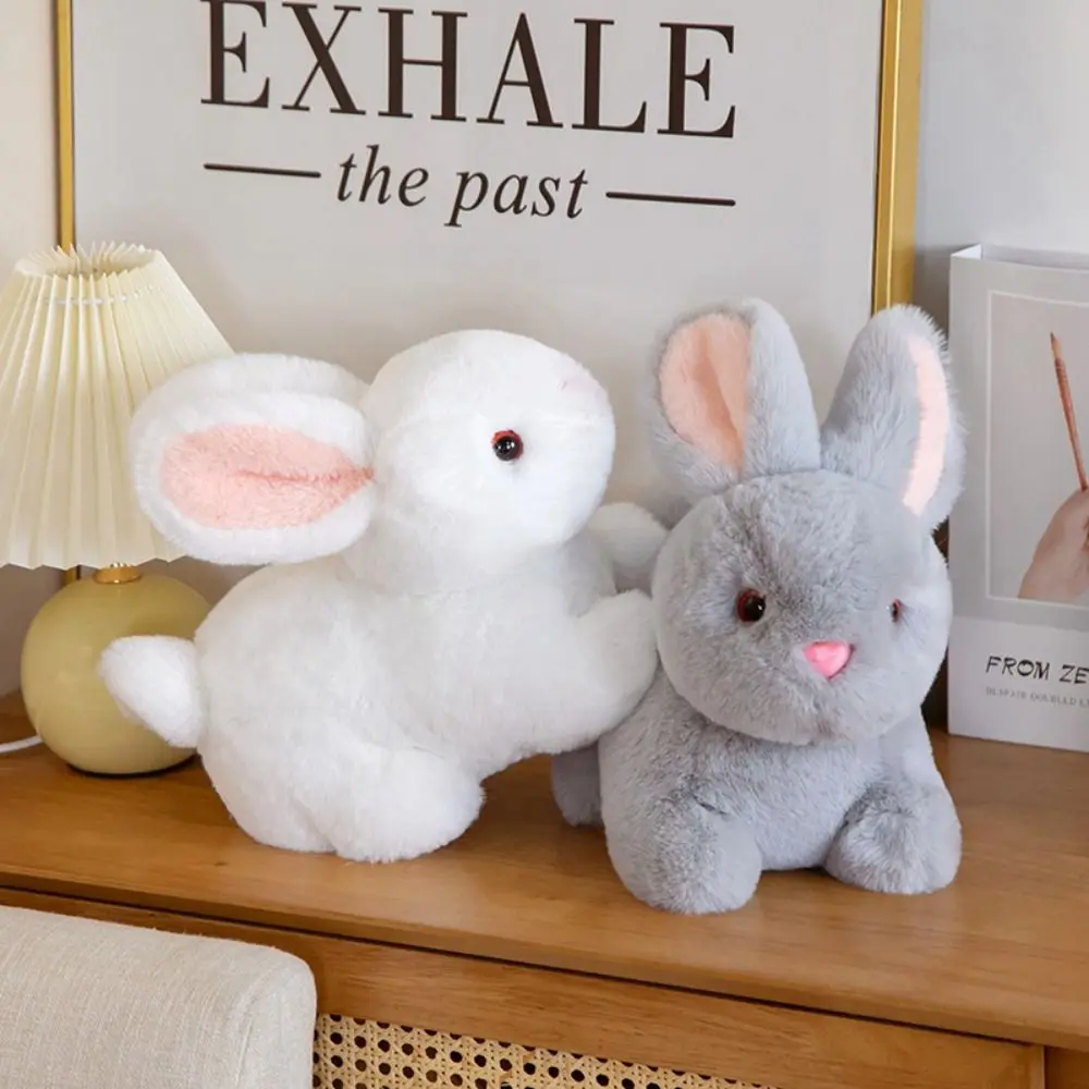 15-30cm Cartoon Fluffy Rabbit Bunny Plush Toys Lovely Lying Rabbit Dolls with Keychain Children Kids Girl Birthday Gifts