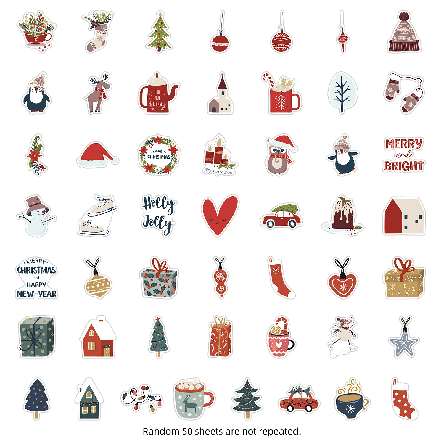 10/50 個クリスマスクリスマスツリー要素落書き装飾車携帯電話ケトル防水ステッカー子供のおもちゃ