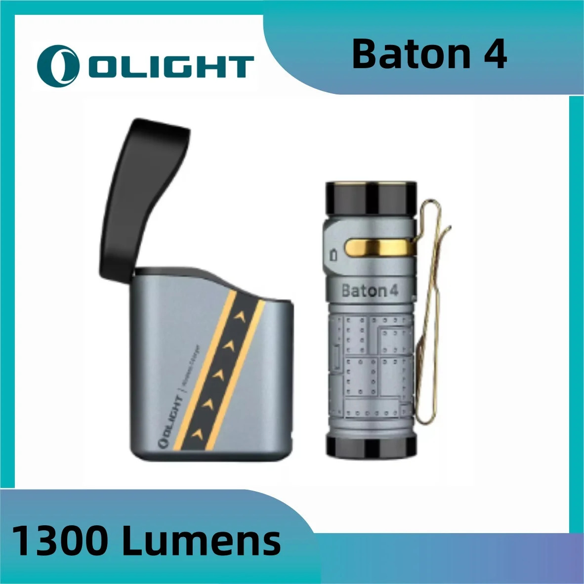 Olight Baton 4 Premium Edition Rechargeable EDC Flashlight 1300 LM Battery IPX8