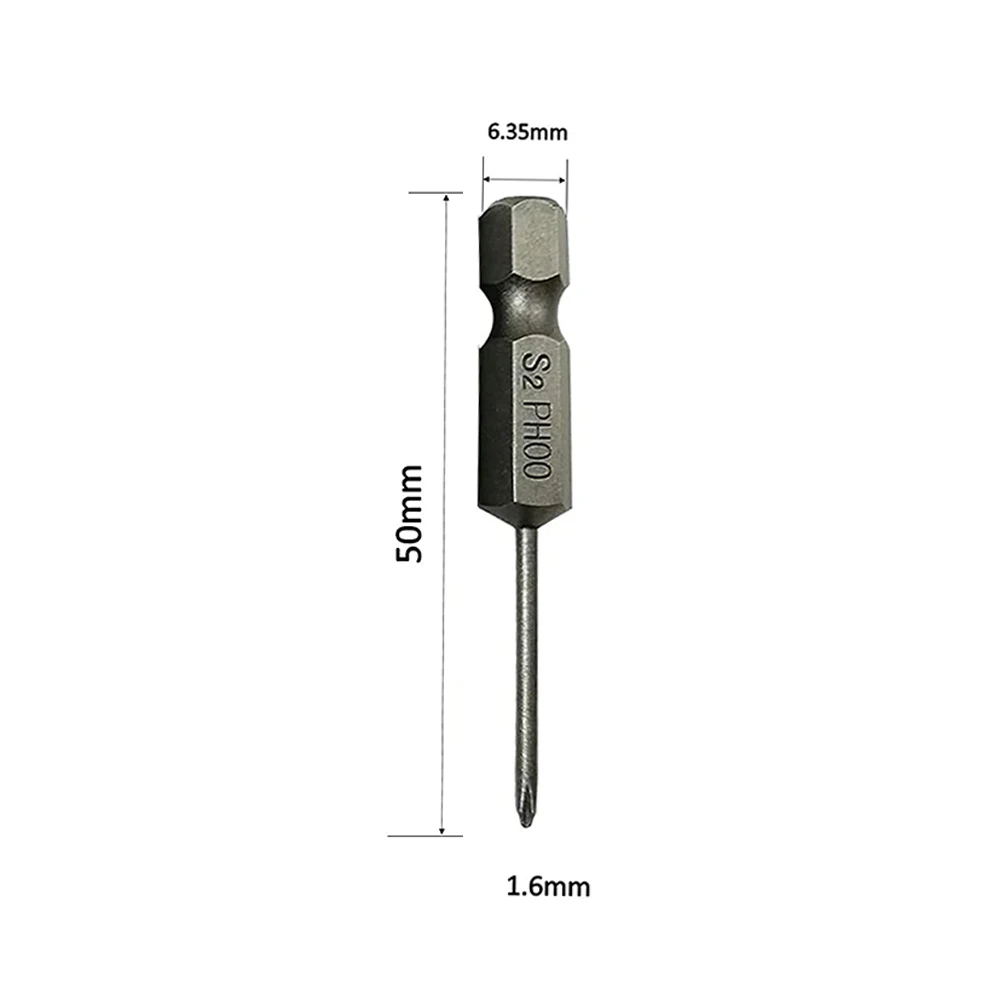 육각 섕크 십자 스크루 드라이버 비트, 전기 드라이버 도구, 합금강 PH00 PH1 PH2 스크루 드라이버 소켓 비트 도구, 6.35mm, 50mm, 5 개