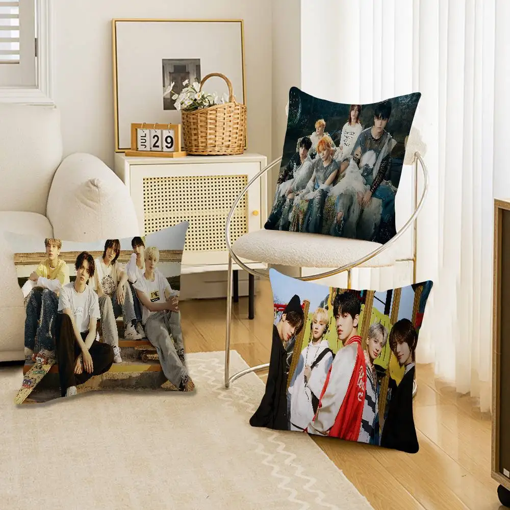 KPOP T-Tomorrow X Together Office Cushion Pillowcase Car Cushion Cover45X45CM Lumbar Pillowcase Sofa Pillowcover