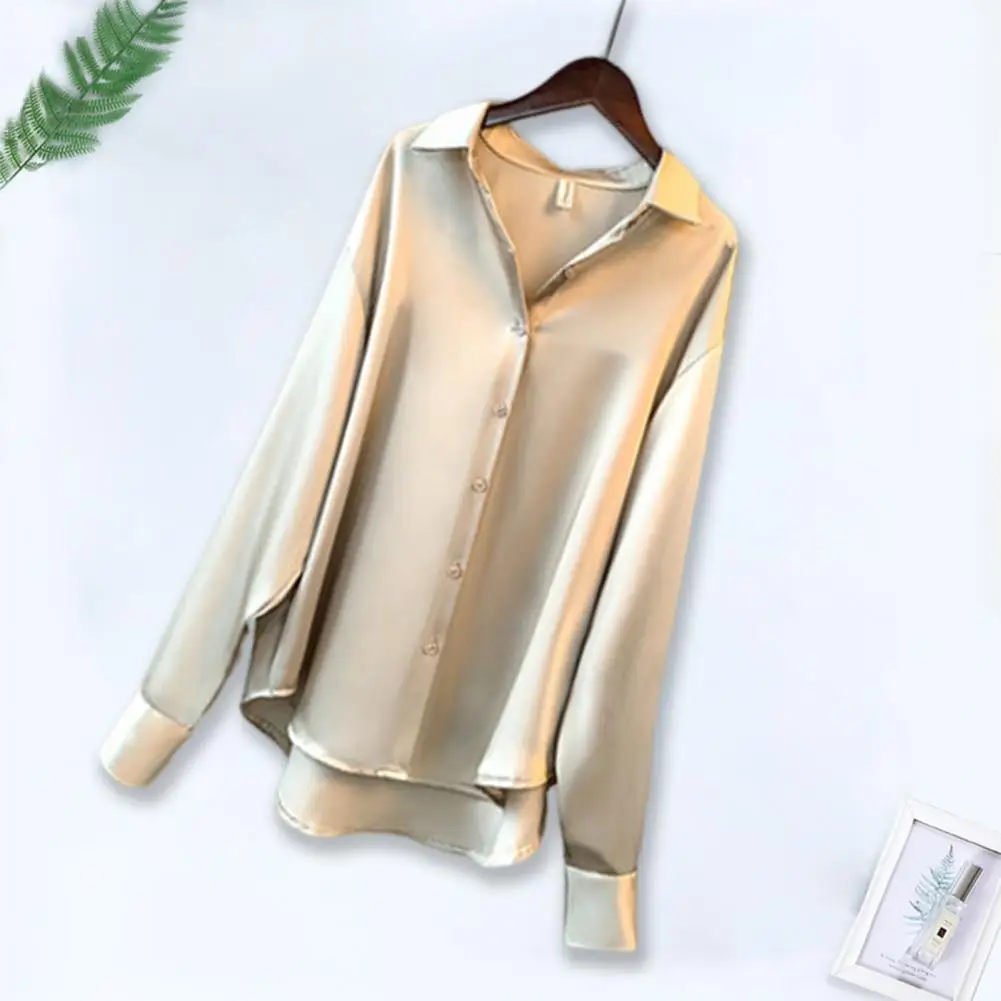 Autumn 2022 Womens Clothing Silk Shirt Vintage Blouse Women Sheer Top Women Long Sleeve Dress Shirt Plus Size Women Overshirt