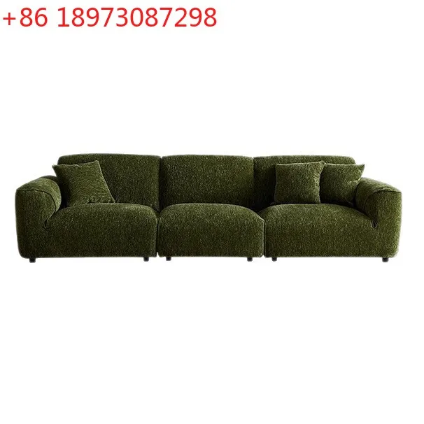 أريكة فرنسية كلاسيكية لغرفة المعيشة الإيطالية البسيطة وشقة صغيرة صف مستقيم من البتلة ومسند الظهر من القماش #4