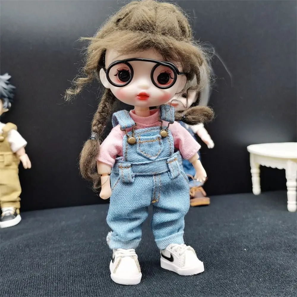 ตุ๊กตาอุปกรณ์เสริมกางเกงตุ๊กตากางเกงยีนส์สวมใส่สบายๆแต่งตัว Obitsu11 Overalls เล่น House มินิตุ๊กตาเสื้อผ้าของเล่นเด็กผู้หญิง