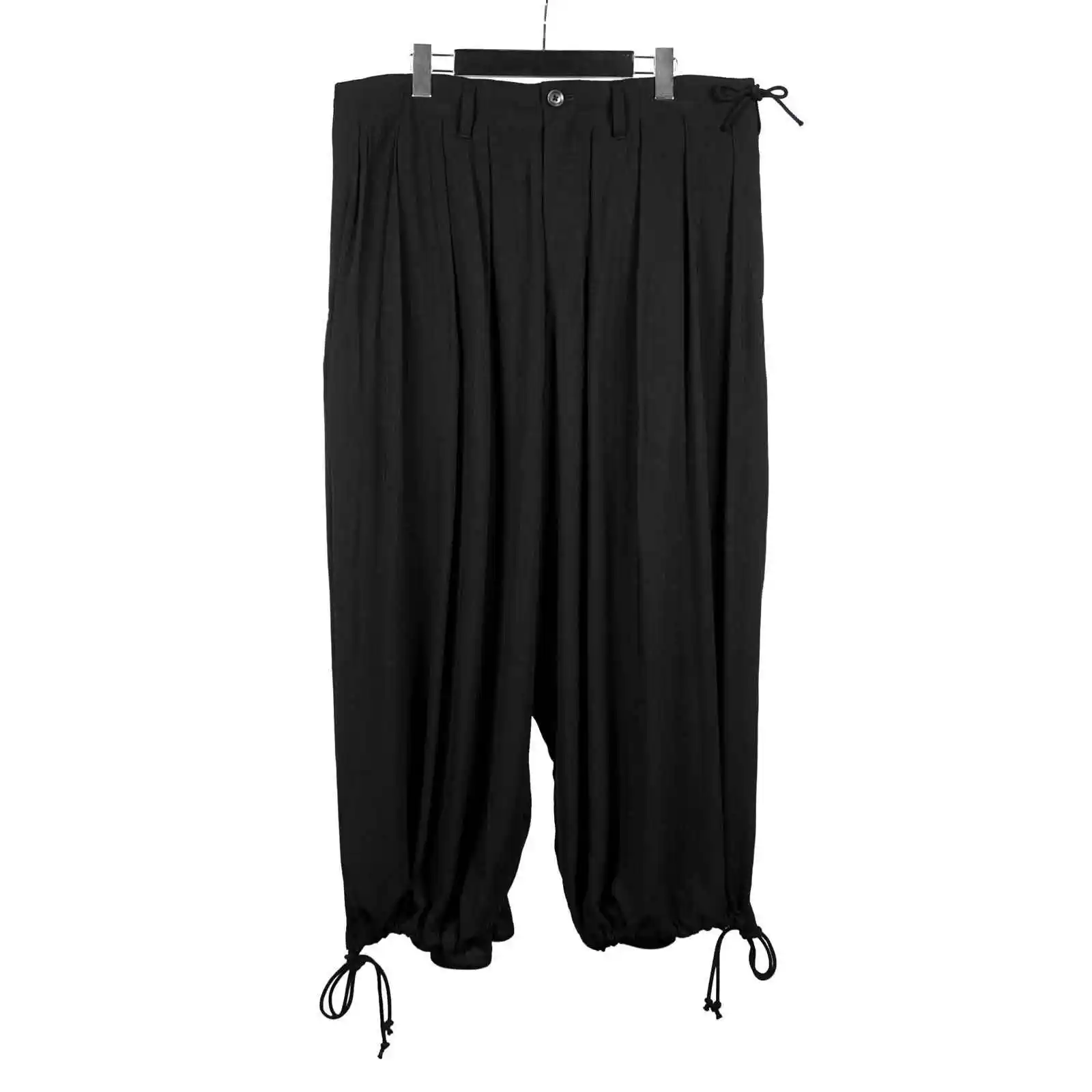 

TOP-YAMAMOTO original design dark, niche, irregularly pleated, high-waisted, loose mid-length men's pants