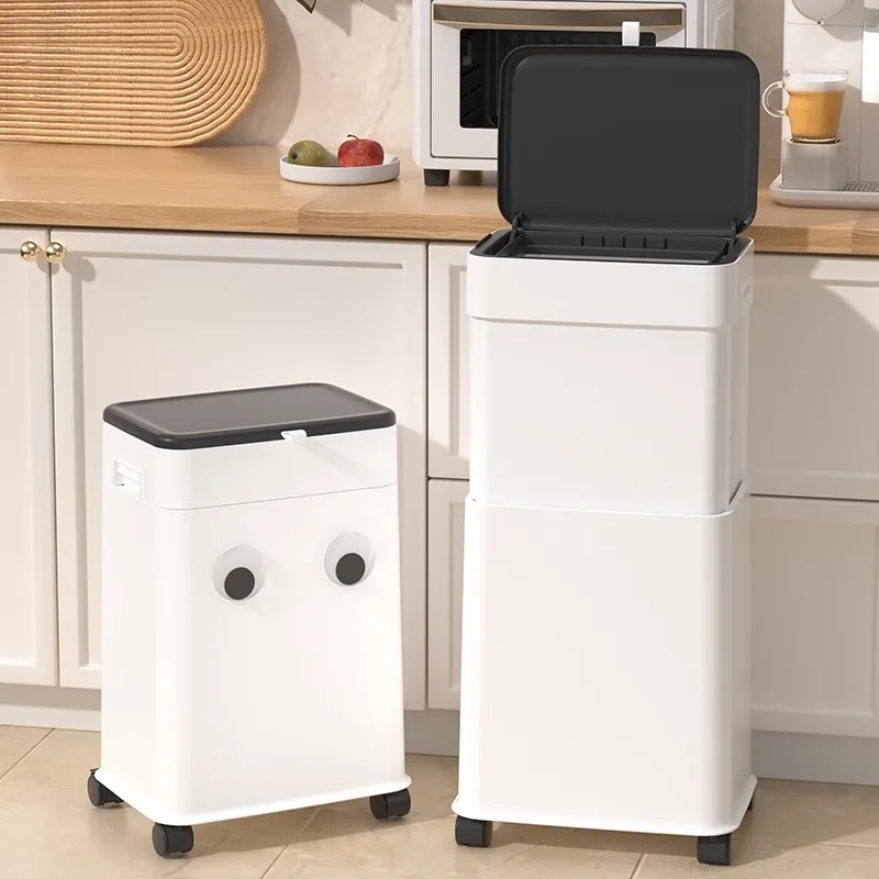 

Large capacity removable living room lifting sanitary bending kitchen trash can