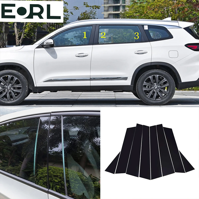 

Car Central Middle Column PC Window Trims Decoration B C Pillar Strip For Chery Tiggo 8 / Tiggo 8 Pro 2018 - 2022 Accessories