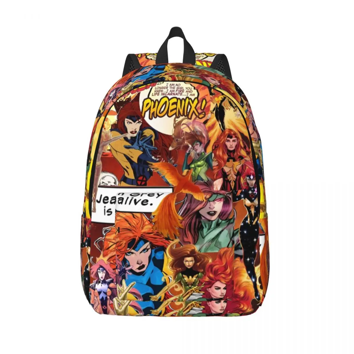 

X-Men Jean Grey Phoenix Cool Backpack Sports Student Work Flames Force Daypack for Men Women College Canvas Bags