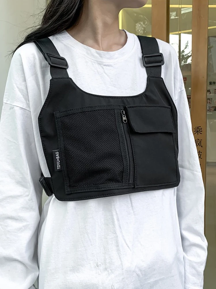 Bolso de Pecho Unisex Estilo Hip-Hop, Chaleco Táctico Multifuncional de Nailon de Alta Calidad, Mochila para Deportes al Aire Libre y Viajes