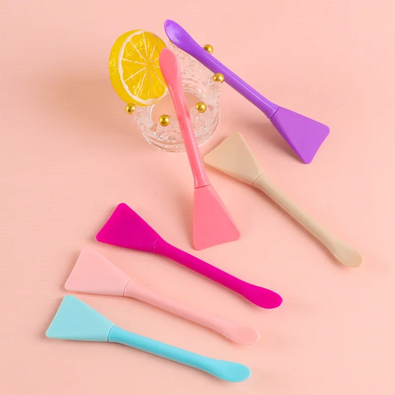 Cepillo de máscara Facial de doble cabezal, palo de máscara Facial de silicona con cuchara, aplicar película de barro, cepillo de máscara Facial, herramienta de belleza Facial