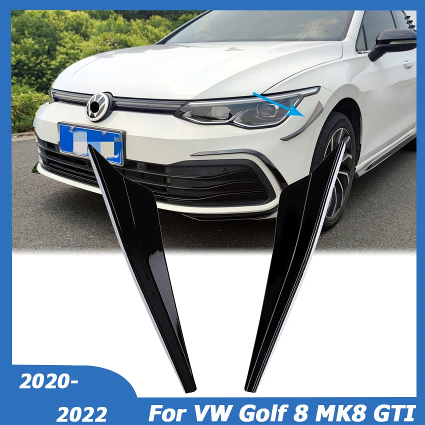 

For Volkswagen VW Golf 8 MK8 GTI R-Line Front Bumper Canards Splitter Side Cover Sticker Trim 2020 2021 2022 Car Accessories