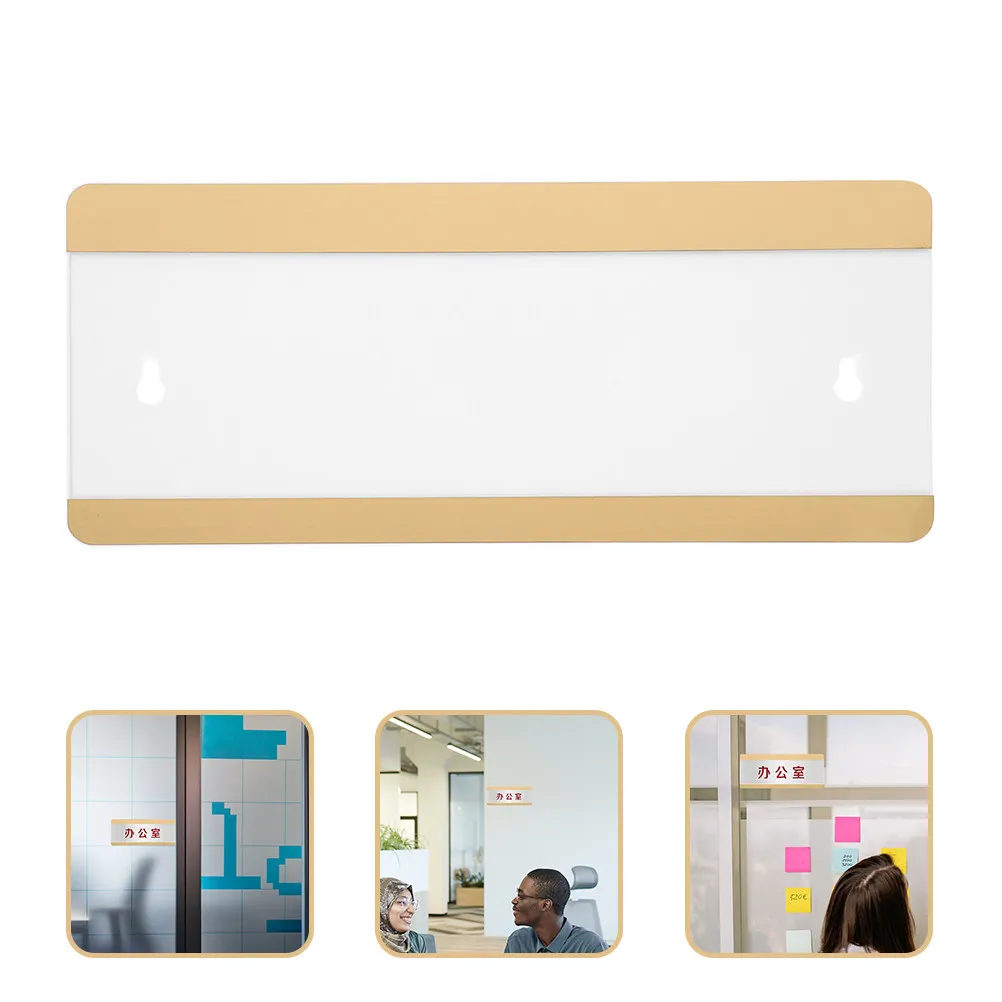 

3Pcs Office Name Plate Wall Door Warning Sign Acrylic Stainless Steel Pullout Wall Mounted Informative Multifunctional Office