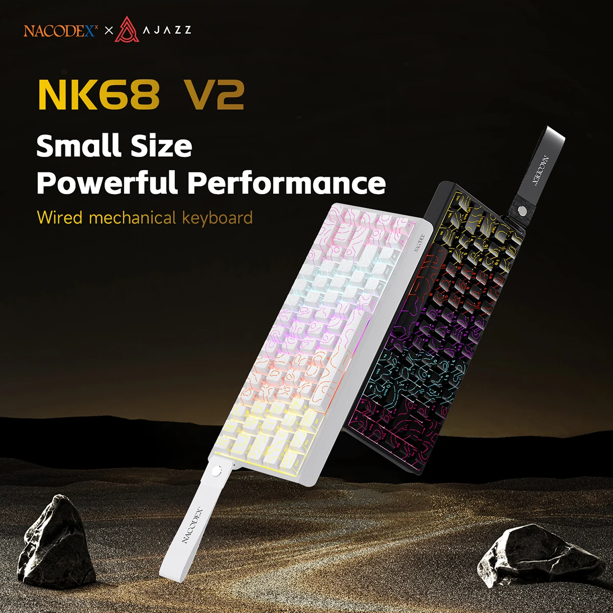 

Black NK68 V2 Wired Magnetic Switch Mechanical Keyboard, One-Handed, Compact, Portable, Esport for Gamers