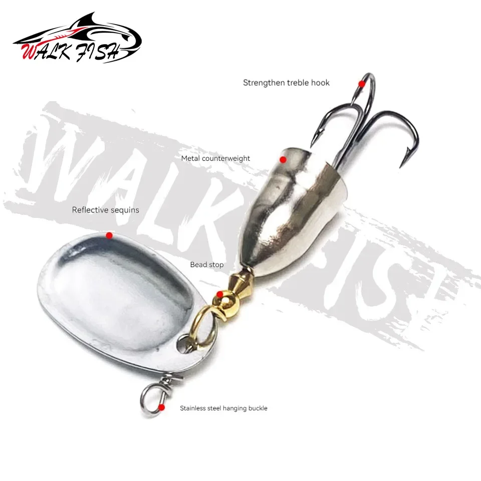 WALK FISH High Quality 1#-5# 5g 6g 8g 9g 11g New Metal Fishing Lure Spinner Bait Hard Baits Treble Hook Fishing Tackle For Pike - view 5