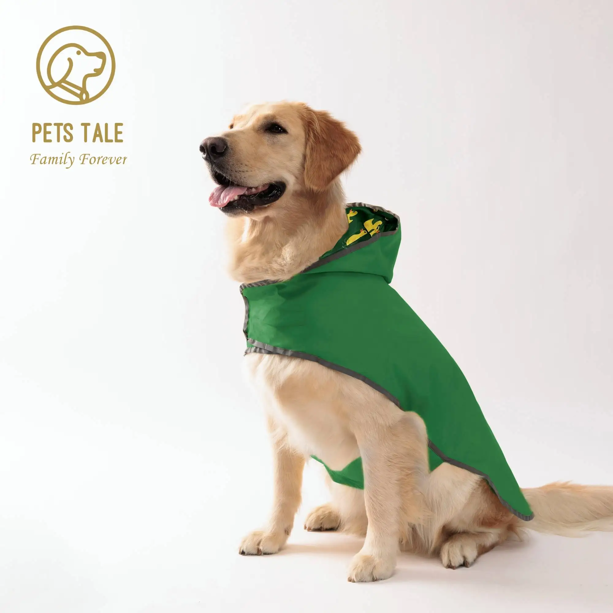 All Weather Dog Raincoat: Dual-sided Waterproof Coat with Polyester Fiber PU Coating and Quick-Adjust Velcro Closure